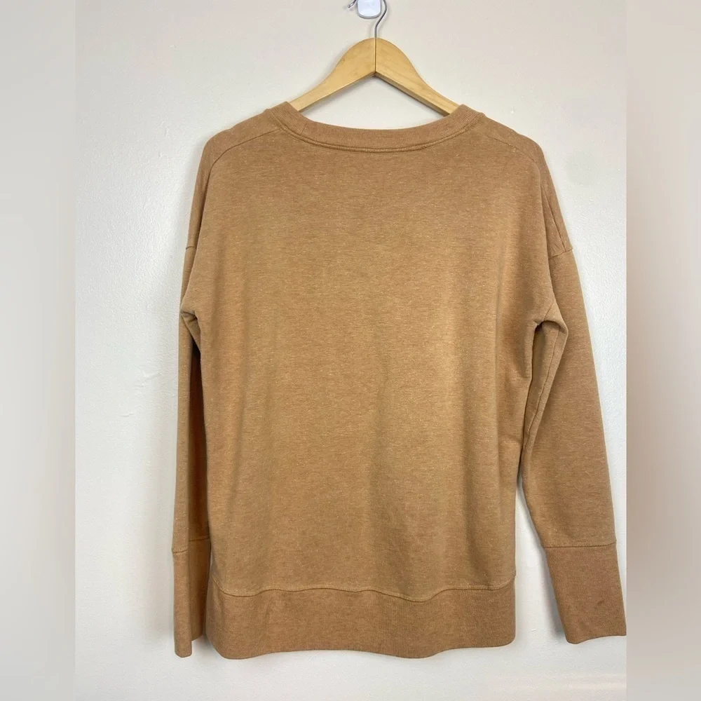ATHLETA Balance Pullover Sweatshirt Tuscan Gold Tan Multi Nep Nirvana Fabric S - Picture 9 of 12